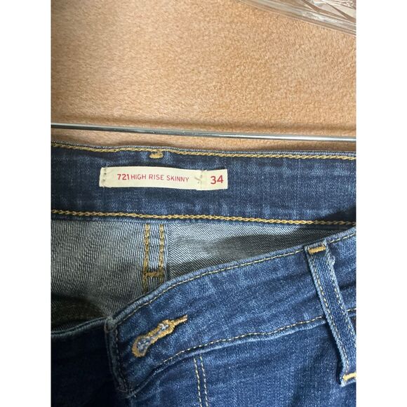 Levi's 721 High Rise Skinny Jeans men's Size 34 Blue Denim - Picture 4 of 12